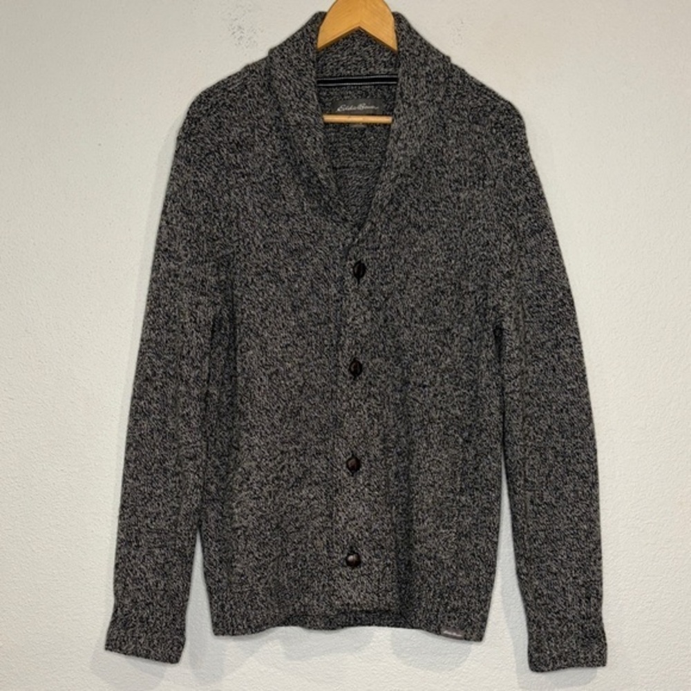 Eddie Bauer Interlodge wool blend shawl collar cardigan sweater M